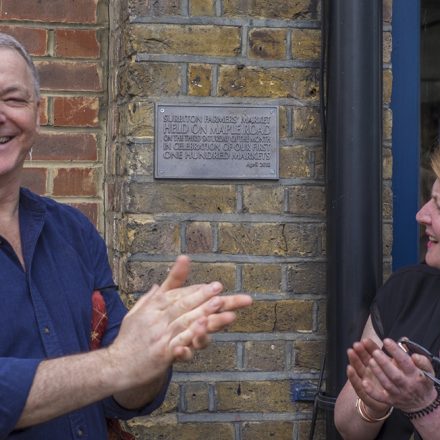 Richard Sealtiel and actress Felicity Montagu unveil 100th market plaque