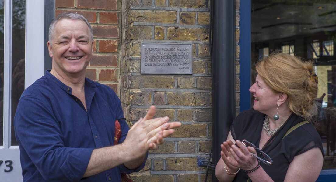 Richard Sealtiel and actress Felicity Montagu unveil 100th market plaque